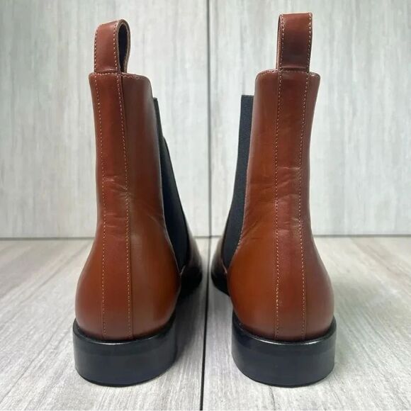 Everlane Chestnut Brown Square Toe Chelsea Boot Italian Leather Womens Size 5.5 - Picture 5 of 10